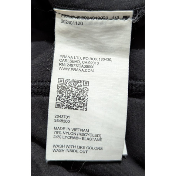 Prana sz S Leggings ash black stretchy side leg pockets mid rise 1945 - Picture 7 of 7